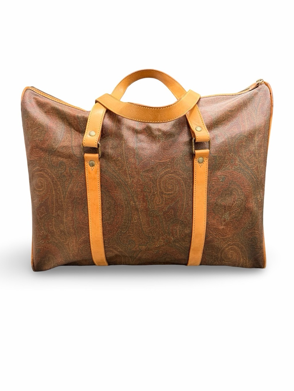 Rare ETRO Vintage Milano Red Paisley Weekend Shoulder Bag- Made in Italy